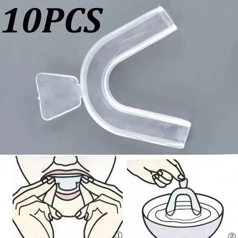 Teeth Whitening With Trays - 10 stuks siliconen mondbeschermer, tandenbleekbeschermer, nachtbijter,