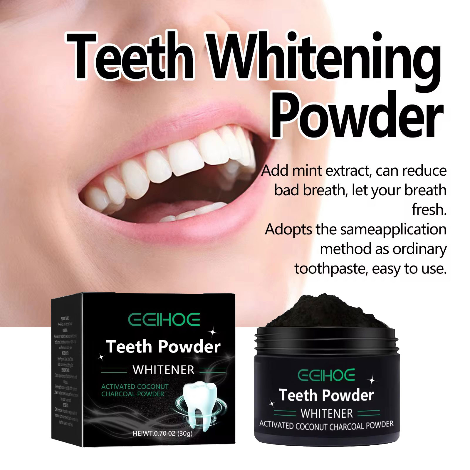 EELHOE Houtskool Poeder voor T - Whitening Powder Activated recensie en prijs